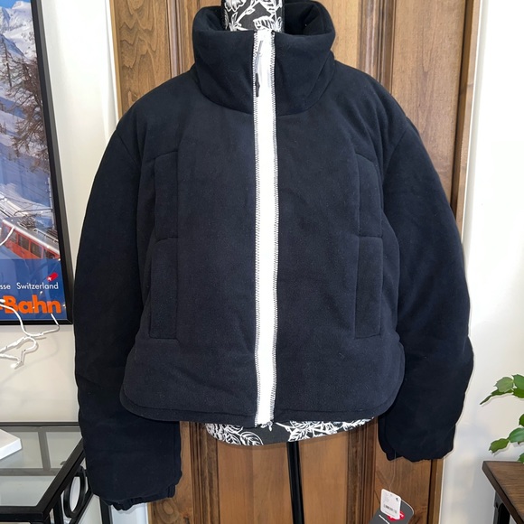 Free People Renegade Fleece Puffer. Black. Size Large. NWT - Picture 11 of 11